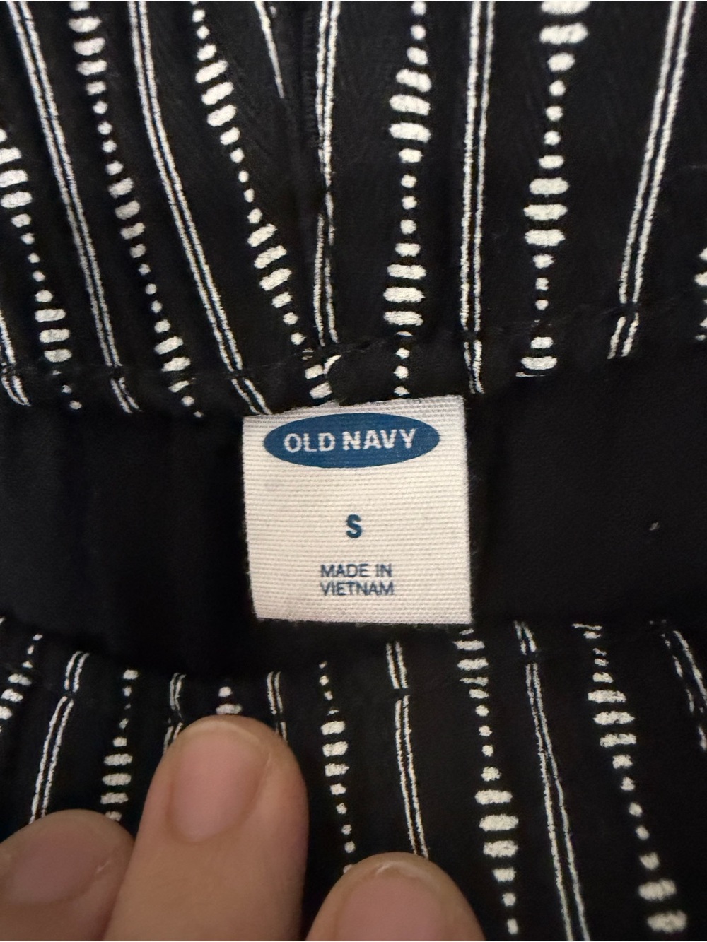 Old Navy Black and White Striped Pull-On Pants - Picture 4 of 5